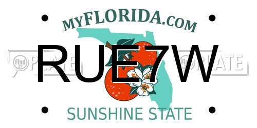 RUE7W Florida License Plate