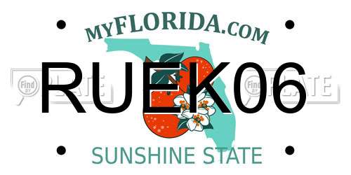 RUEK06 Florida License Plate