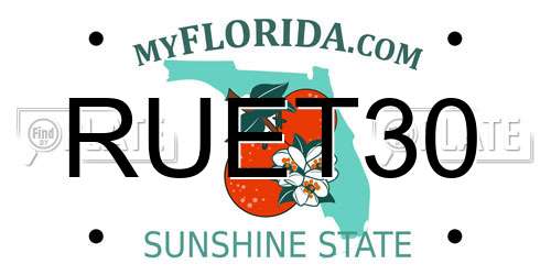 RUET30 Florida License Plate
