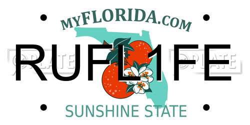 RUFL1FE Florida License Plate