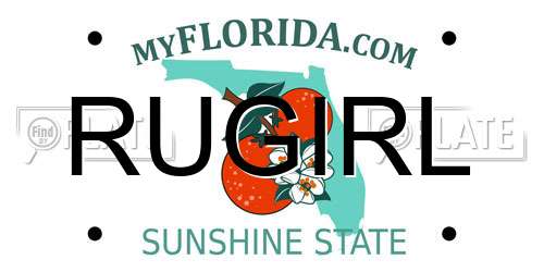 RUGIRL Florida License Plate