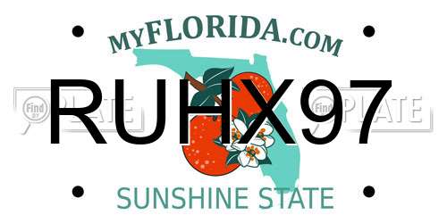 RUHX97 Florida License Plate