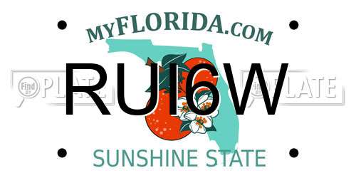 RUI6W Florida License Plate