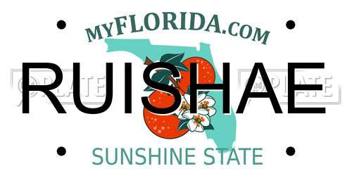 RUISHAE Florida License Plate