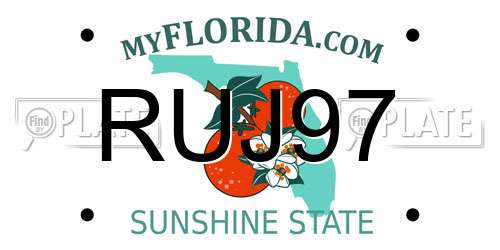 RUJ97 Florida License Plate