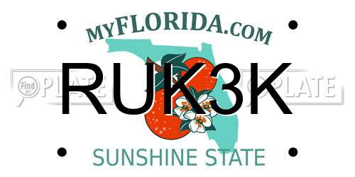 RUK3K Florida License Plate