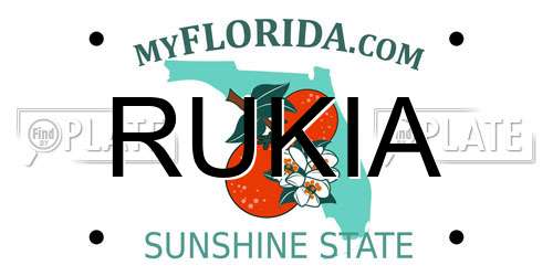 RUKIA Florida License Plate