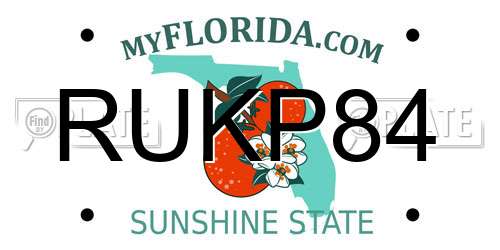 RUKP84 Florida License Plate