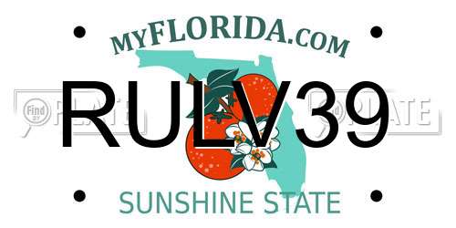 RULV39 Florida License Plate