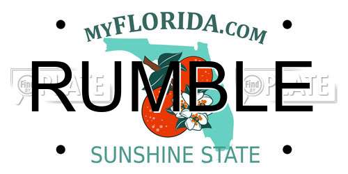 RUMBLE Florida License Plate