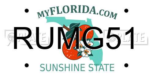 RUMG51 Florida License Plate