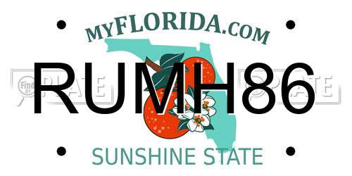 RUMH86 Florida License Plate