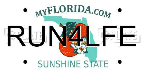 RUN4LFE Florida License Plate