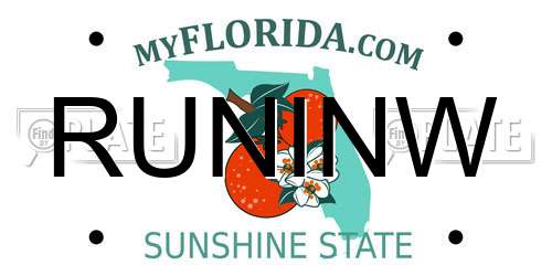 RUNINW Florida License Plate