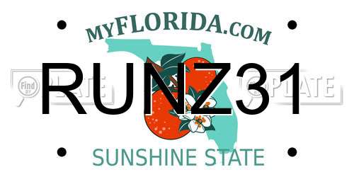 RUNZ31 Florida License Plate