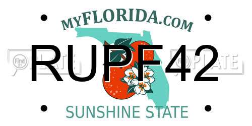 RUPF42 Florida License Plate