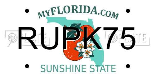 RUPK75 Florida License Plate