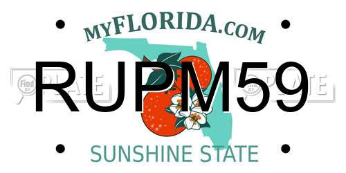 RUPM59 Florida License Plate