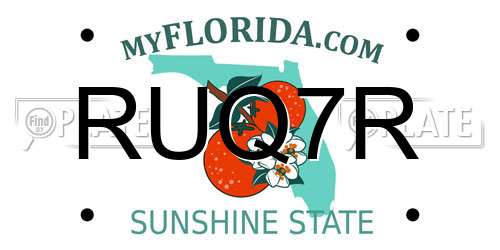 RUQ7R Florida License Plate