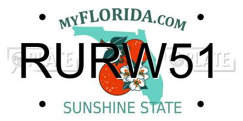 RURW51 Florida License Plate