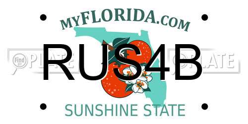 RUS4B Florida License Plate