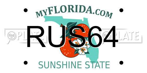 RUS64 Florida License Plate