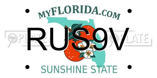 RUS9V Florida License Plate
