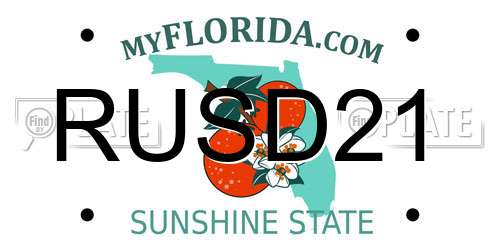 RUSD21 Florida License Plate