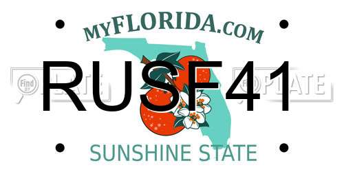 RUSF41 Florida License Plate