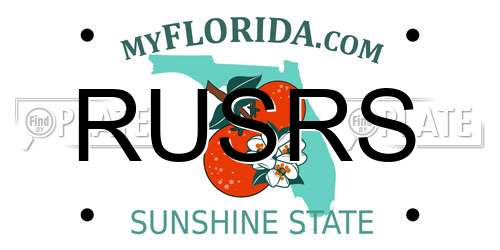 RUSRS Florida License Plate