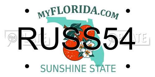 RUSS54 Florida License Plate