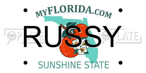 RUSSY Florida License Plate