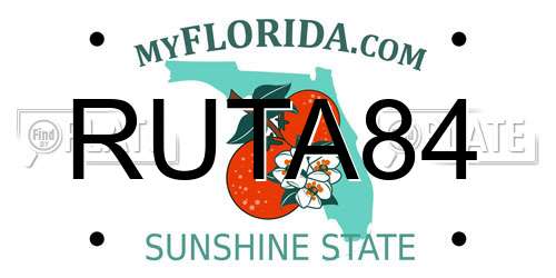 RUTA84 Florida License Plate