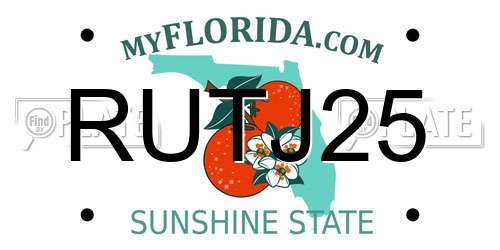 RUTJ25 Florida License Plate