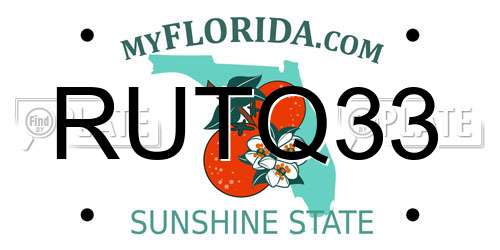 RUTQ33 Florida License Plate
