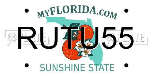 RUTU55 Florida License Plate