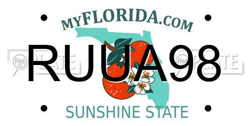 RUUA98 Florida License Plate