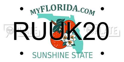 RUUK20 Florida License Plate