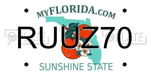 RUUZ70 Florida License Plate