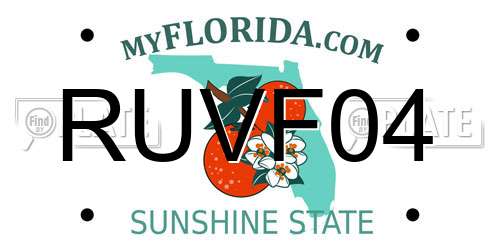 RUVF04 Florida License Plate
