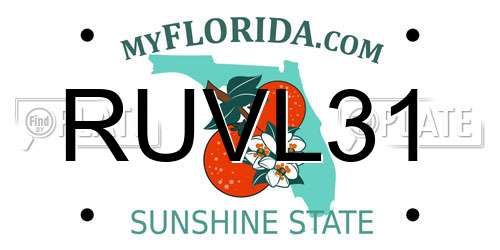 RUVL31 Florida License Plate