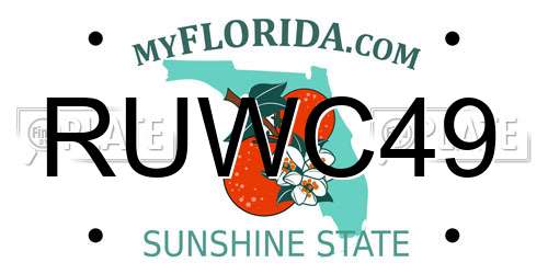 RUWC49 Florida License Plate