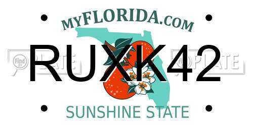 RUXK42 Florida License Plate
