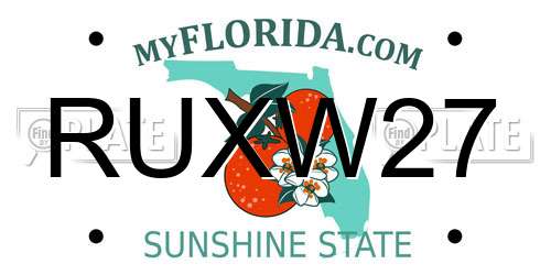 RUXW27 Florida License Plate