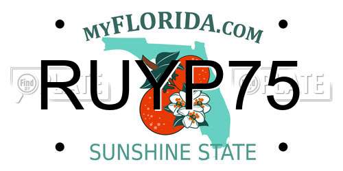 RUYP75 Florida License Plate