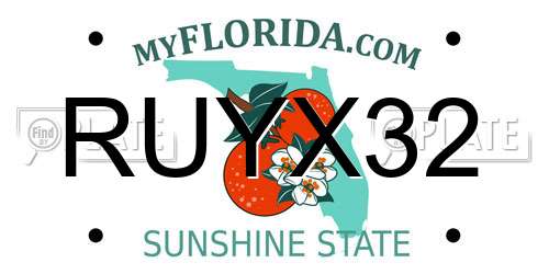 RUYX32 Florida License Plate