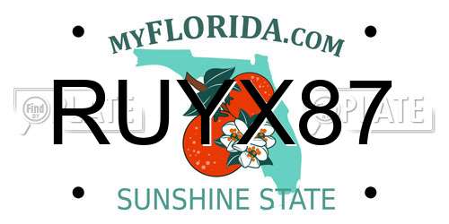 RUYX87 Florida License Plate