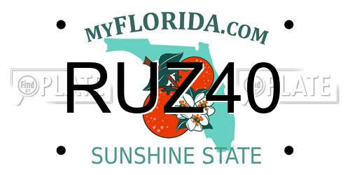 RUZ40 Florida License Plate