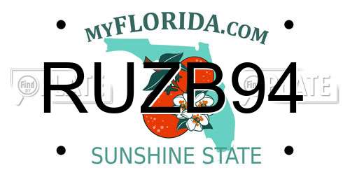 RUZB94 Florida License Plate