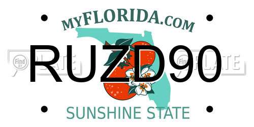 RUZD90 Florida License Plate